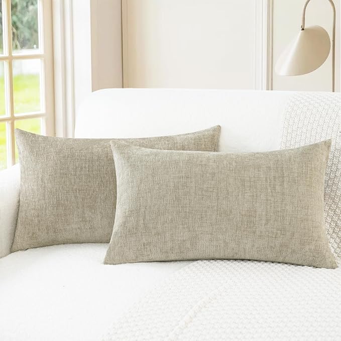 CaliTime Decorative Couch Throw Pillow Covers 26 X 16 Inches Light Taupe | Pack by CaliTime