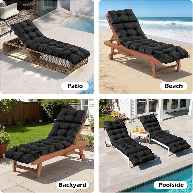 Chaise Lounge Cushions Outdoor, Waterproof & Fade Resistant Patio Lounge Chair - Image 7