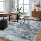 5x8 Area Rugs for Living Room Washable Bedroom Dining Room Blue Grey | Modern - Image 3