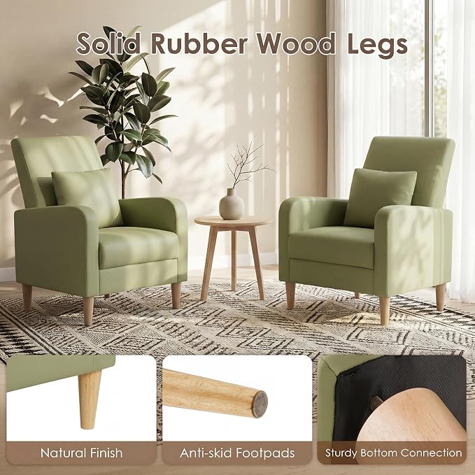 COLAMY Mid-Century Modern Upholstered Accent Chair - Image 4
