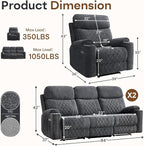HAOMARKETS 3-Piece Power Recliner Sofa Set - Image 2