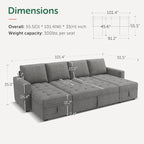 HONBAY Modular Sectional Sleeper Sofa - Image 2
