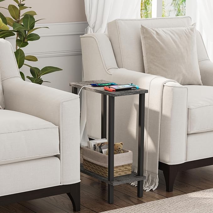 TUTOTAK Small Side Table, Narrow End Table, Skinny Sofa Table, Slim Nightstand - Image 2