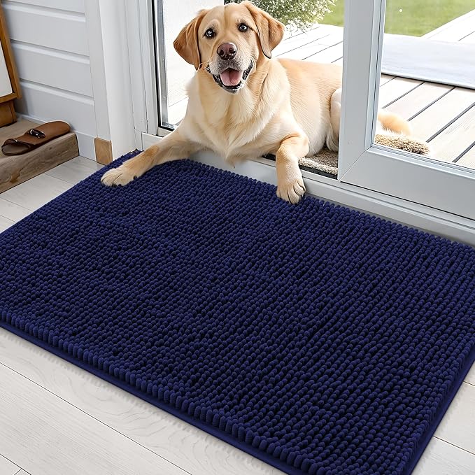 OLANLY Dog Door Mat for Muddy Paws 36x24, Super Absorbent Chenille Mud Mat | by OLANLY