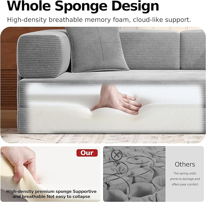 MoonSpeak 78.8''Sleeper Couch Bed - Image 4