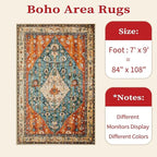 SERISSA 7x9 Washable Non Slip Boho Area Rug - Image 6