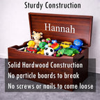 Personalized Engraved Name, Fully Assembled, Solid Wood Storage Trunk - Image 3