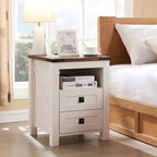 T4TREAM Nightstand with Charging Station, End Table, Side Table with 2 Drawers by T4TREAMFurniture