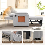Convertible Sleeper Chair-Fabric Futon Sofa Bed, Single Sleeper Sofa, Small - Image 5