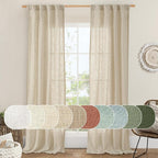 Light Filtering Linen Curtains 84 inches Long by LAMIT