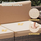 Aoxun 8 Piece Patio Furniture Set, Wicker Outdoor Furniture - Image 3