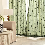 MIULEE Olive Green Sheer Curtains 2 Panels Leaf Patterned, W52 x L96 | - Image 3
