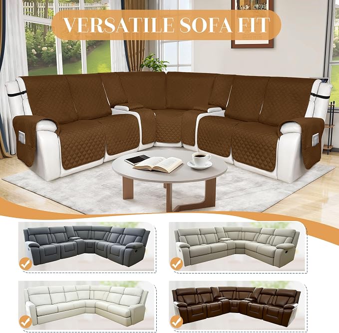 HDCAXKJ 100% Waterproof Reclining Sectional Couch Covers L Shape Recliner Sofa - Image 5