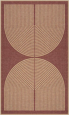 Lahome Rainbow Easy Jute Rug, 3x5 Red Front Porch Entry Way Rugs Indoor | - Image 7