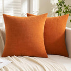 MIULEE Fall Orange Chenille Couch Throw Pillow Covers, 20x20 | Set of 2 - Image 7