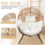 Vongrasig Outdoor Wicker Egg Chair PE Rattan Chair - Image 4