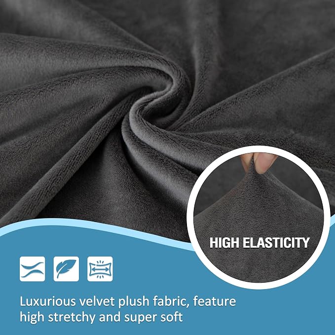 HDCAXKJ Corner Sectional Couch Covers Velvet Stretch L Shape Sofa Cover Soft - Image 3
