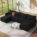 Vesgantti 142" U Shaped Sectional Couch, Comfy Cloud Modular Sectional Sofa by Vesgantti