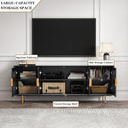 ARTPOWER TV Stand with Storage, Under TV Cabinet with Glass Door, TV Console - Image 3