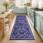 PLHXFR 2x5 Washable Runner Rug：Floral Indoor Kitchen Soft Carpet Blue | by PLHXFRSoftAreaRugs