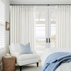 Beige White Pinch Pleated Extra Wide Curtain Panels 84 Inches Long 100 Wide | - Image 9