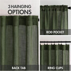MIULEE Olive Green Linen Curtains 52x84 Inch Length - Image 3