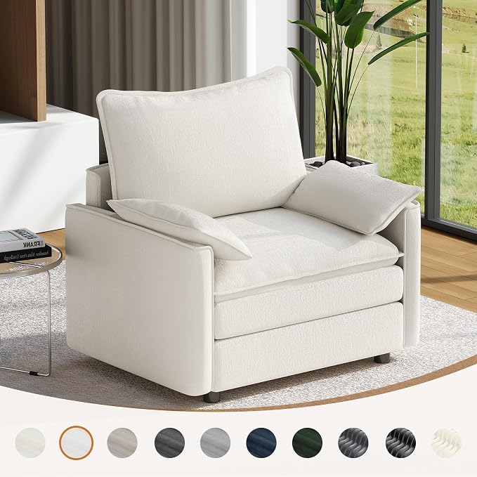 Vesgantti 40" Single Seat Sofa, Comfy Cloud Couch Deep Seat Upholstered Couch - Image 8