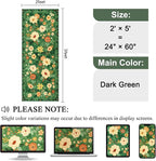 DUKINO 2x5 Runner Rug, Floral Washable Rug - Image 2