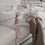 OHSIO Couch Cushion Covers for Sectional Sofa, Stretch Soft Sofa Slipcovers - Image 4