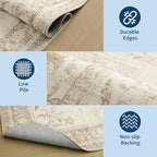 GarveeHome Vintage Beige Washable Kitchen Runner Rug: 2'6" x 8' Hallway Rug Non - Image 5