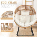 Vongrasig Wicker Egg Chair PE Rattan Rocking Chair - Image 5