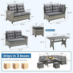 KROFEM 6-Piece Patio Furniture Set, Outdoor Sectional Sofa - Image 4