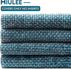 MIULEE Soft Decorative Chenille Pillow Covers Smoke Blue 18x18 Pack of 4 | - Image 6