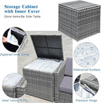 Tangkula 8 PCS Outdoor Patio Furniture Set, Rattan Wicker Sofa Set, Sectional - Image 6