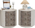 SUNBURY Round Night Stand Set of 2, Farmhouse Bedside Table, Farmhouse End Table by SUNBURY