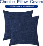 CaliTime Decorative Couch Throw Pillow Covers 18 X 18 Inches Navy Blue | Pack - Image 6