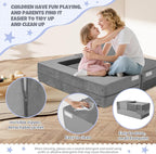 5 Pcs Modular Kids Play Couch, Toddler Couches That Fold Out, Plush Foam Chair - Image 7