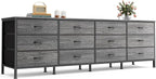 Huuger 70 Inch Dresser for Bedroom, TV Stand for 65, 80 Inch TV, 12 Fabric by Huuger