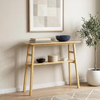 39.4" Solid Bamboo Entryway Console Table, Sofa Table Behind Couch, Narrow - Image 9