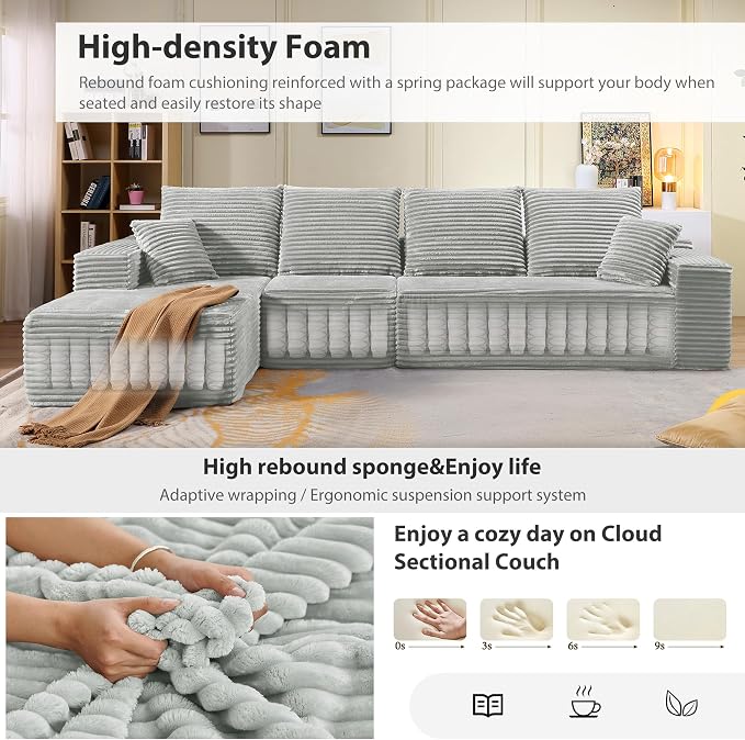 135" Cloud Sectional Couch - Image 5