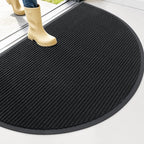 OLANLY Half Circle Front Door Mat 47x30, Waterproof Heavy-Duty Doormat | Black by OLANLY