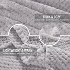 Exclusivo Mezcla Soft Waffle Fleece Bed Blanket Twin Size, Light Grey | - Image 6