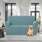 U-NICE HOME Loveseat Cover Stretch Couch Cover Sofa Slipcover, Light Blue | 2 - Image 2