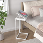 sthmec C Shaped End Table with Charging Station, 45° Tiltable Adjustable Flip - Image 7