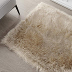 SERISSA 2x4 Fluffy Beige Faux Sheepskin Fur Area Rug - Image 8