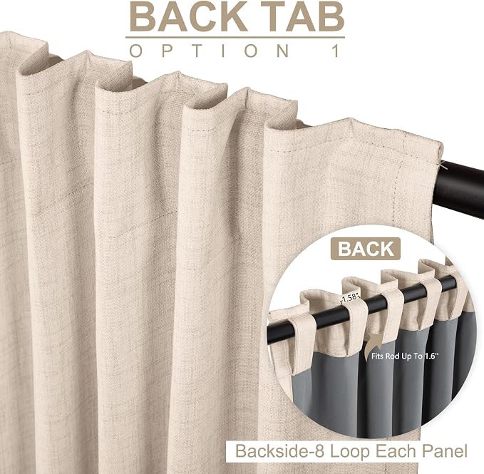 Faux Linen Total Blackout Curtains - Image 3