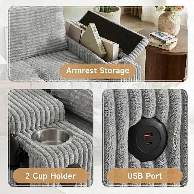 Auvsoce 65" 3-in-1 Pull-Out Convertible Sofa Bed - Image 3