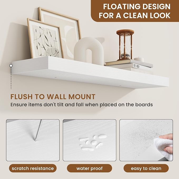 fuqing Floating Shelves for Wall, Wall Mounted Wood Floating Shelf - Image 5