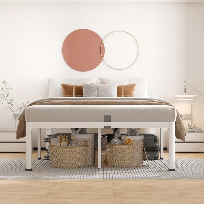 ROIL 14 Inch White California King Bed Frame - Image 6