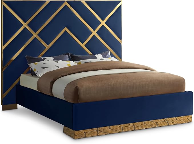 Meridian Furniture VectorNavy-Q Vector Collection Modern | Contemporary Velvet by MeridianFurniture